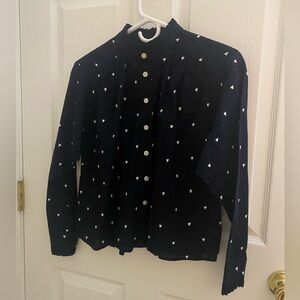 LOFT Embroidered Shirt XXSP Navy